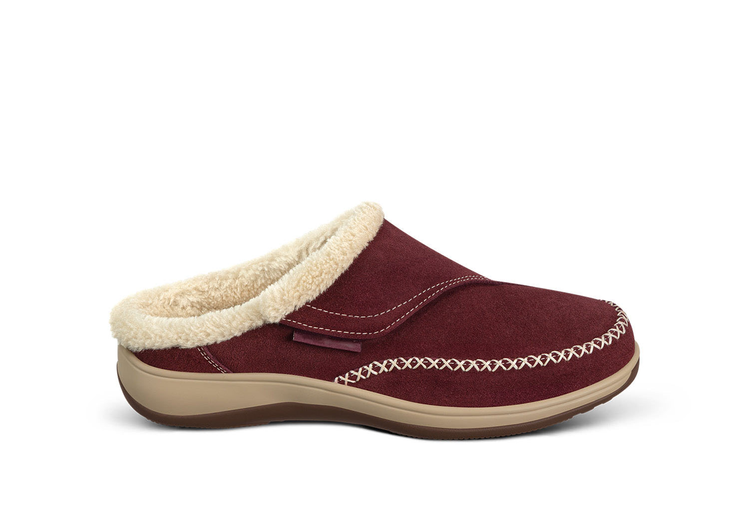 Women's Faux Fur-Lined Slippers in Bordeaux