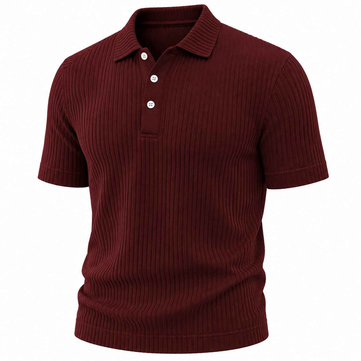 Everyday Ribbed Knit Polo Shirt