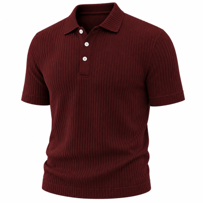 Everyday Ribbed Knit Polo Shirt