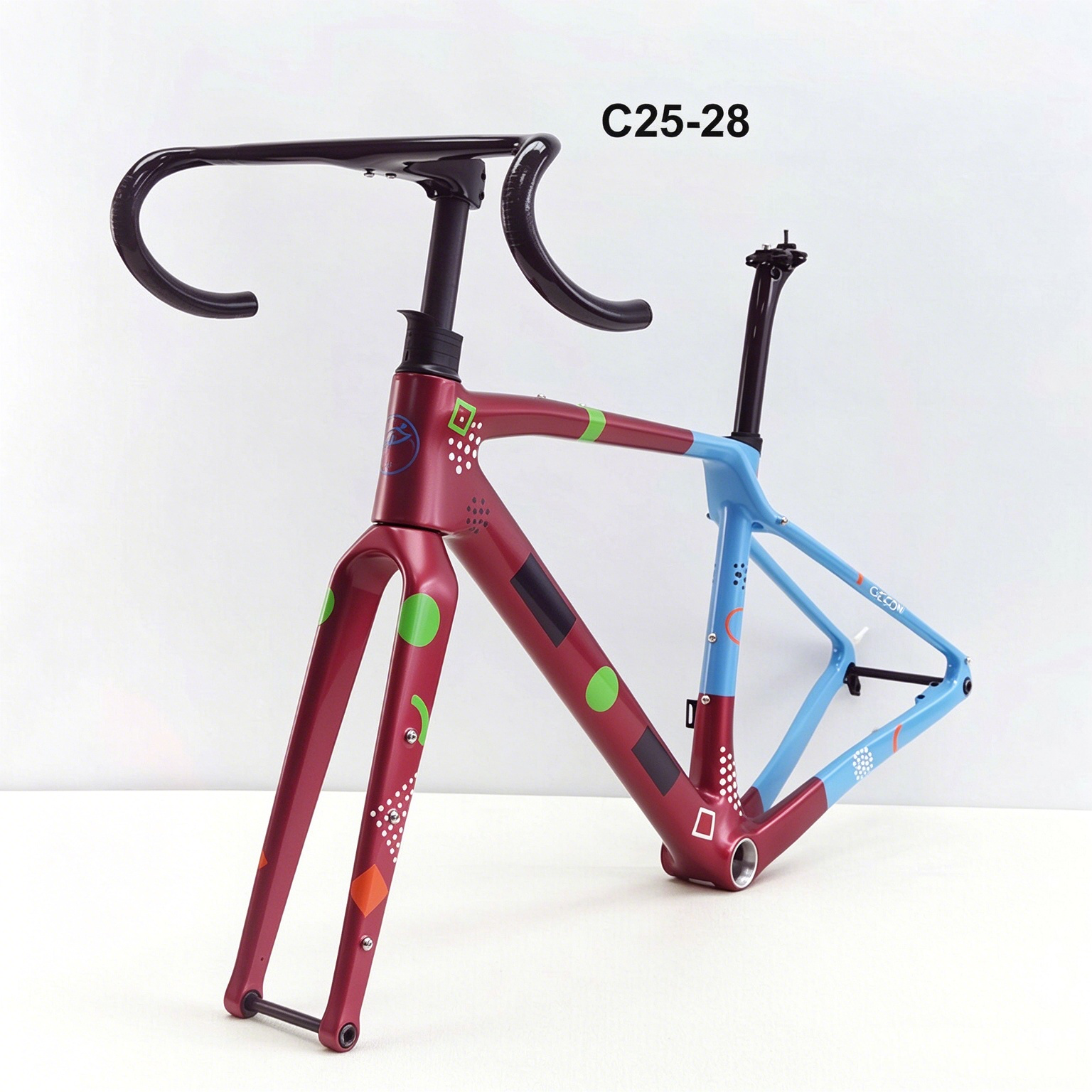 DC025  CECCOTTI GRAVEL TORAY CARBON BICYCLE FRAMESET DISC 142*12 47mm Tire