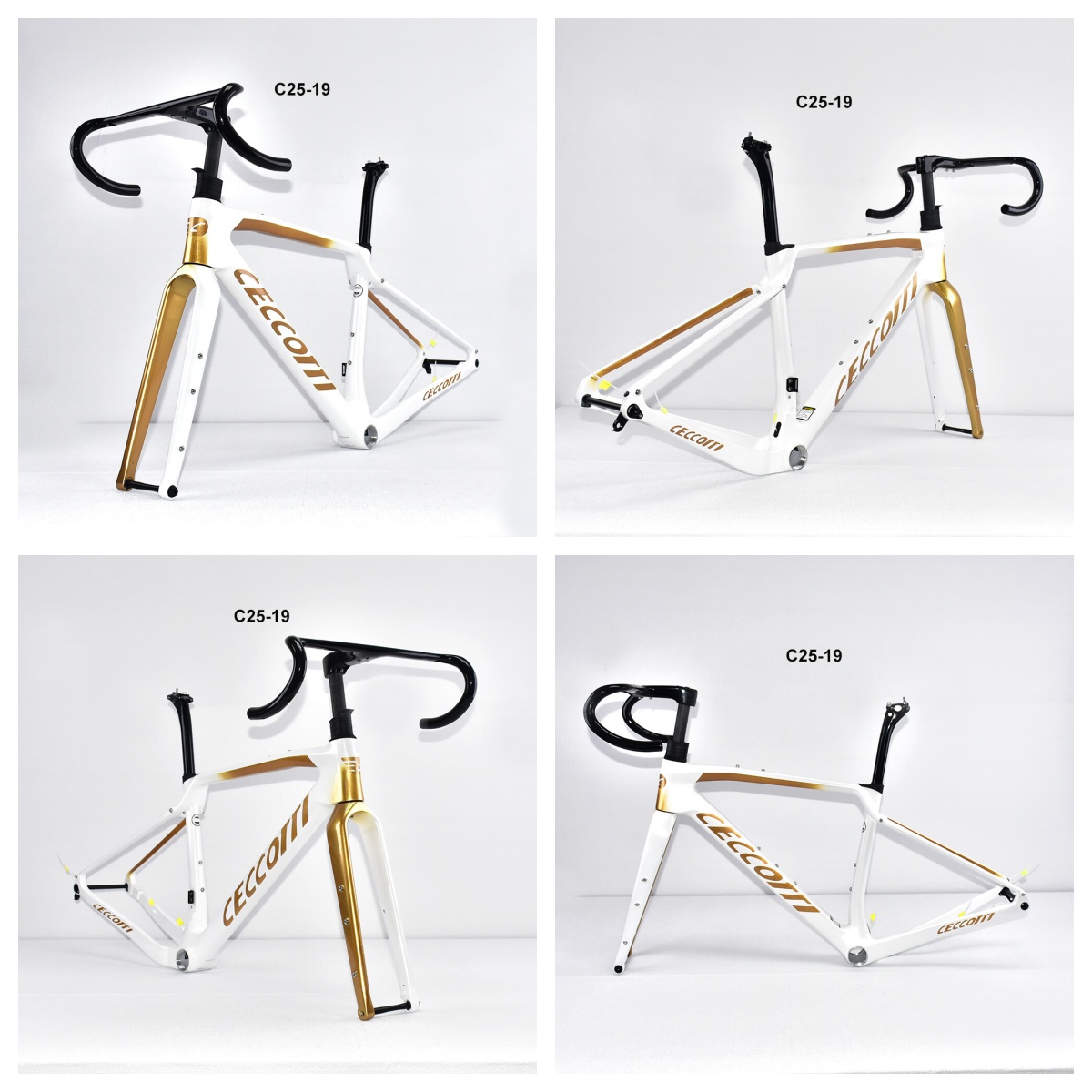 DC025  CECCOTTI GRAVEL TORAY CARBON BICYCLE FRAMESET DISC 142*12 47mm Tire