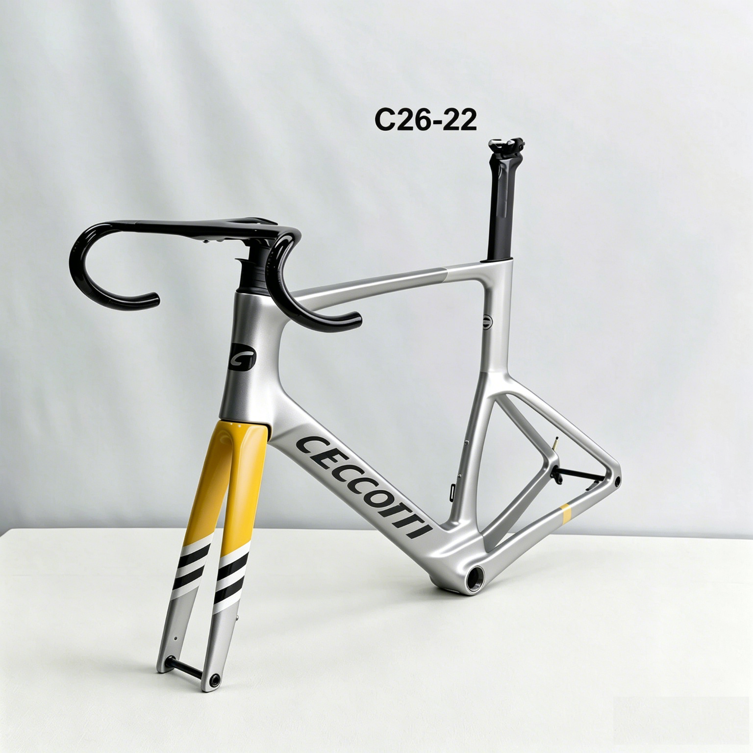 DC026 CECCOTTI DISC 142*12 CARBON ROAD FRAMESET FULL INNER CABLE 