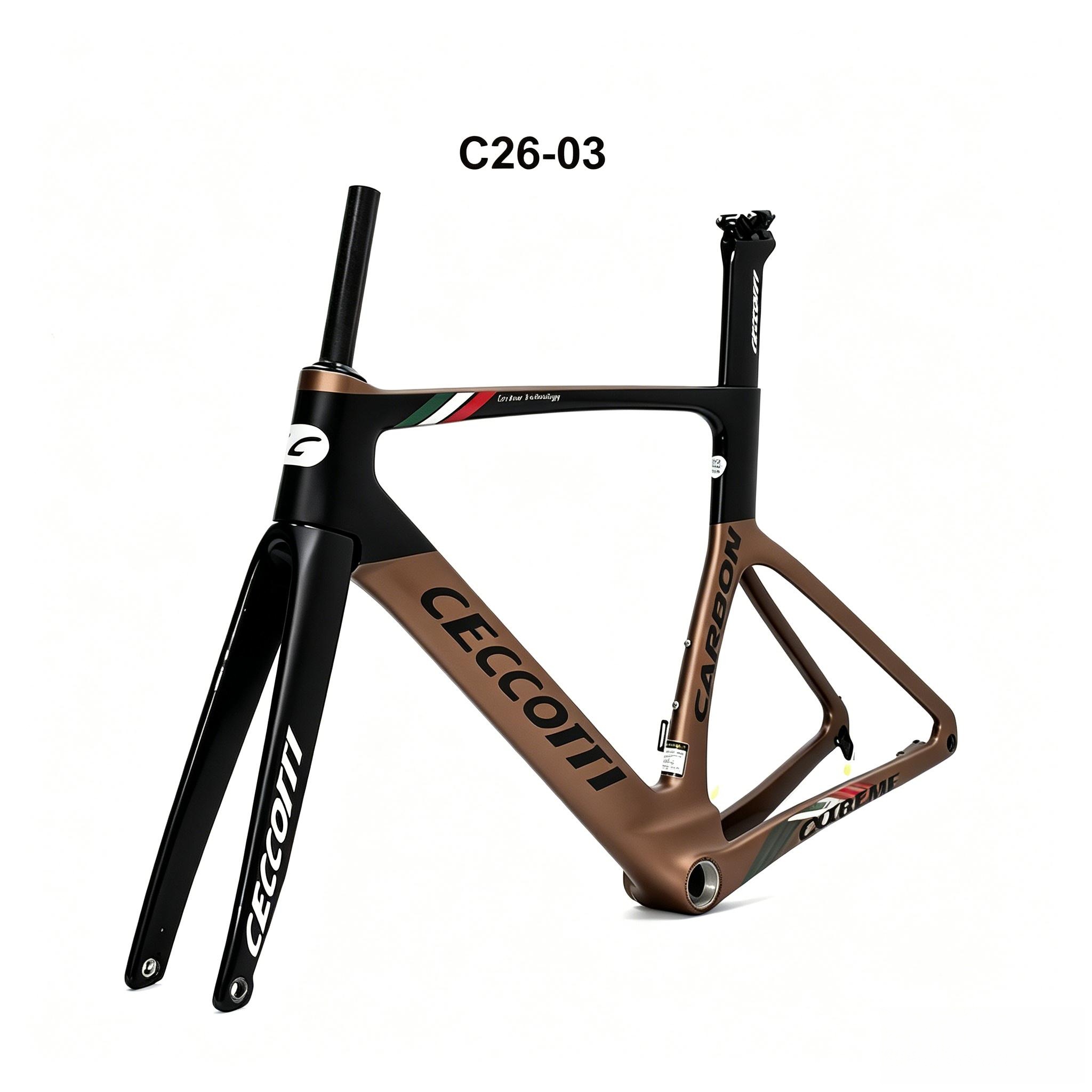 DC026 CECCOTTI DISC 142*12 CARBON ROAD FRAMESET FULL INNER CABLE 