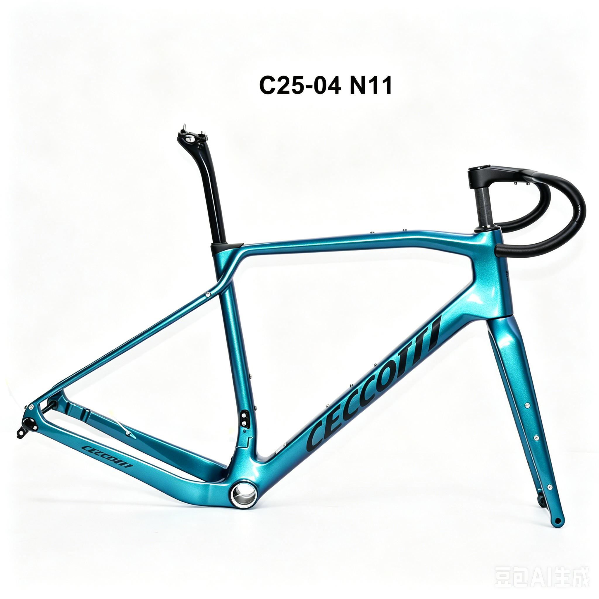 DC025  CECCOTTI GRAVEL TORAY CARBON BICYCLE FRAMESET DISC 142*12 47mm Tire