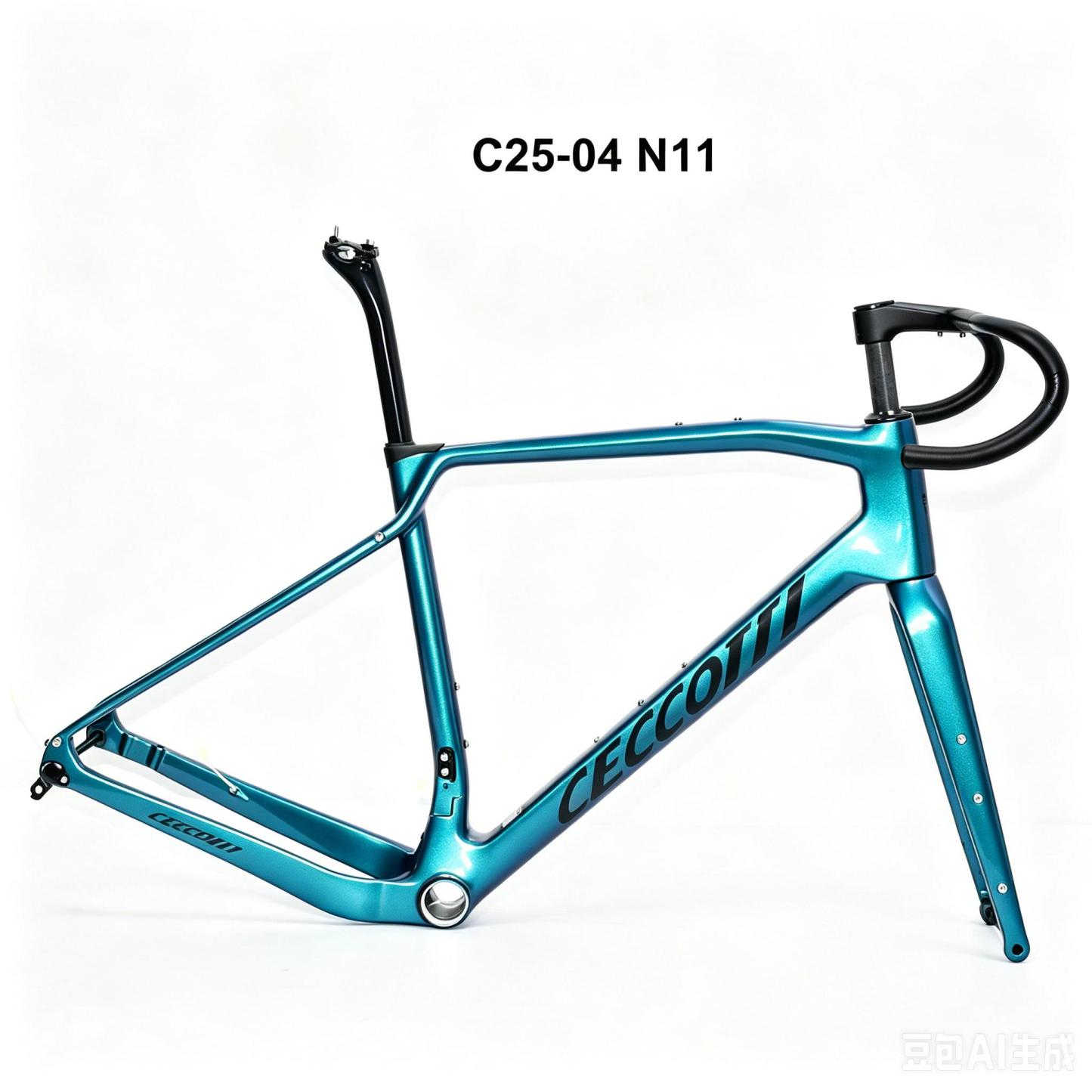 DC025  CECCOTTI GRAVEL TORAY CARBON BICYCLE FRAMESET DISC 142*12 47mm Tire