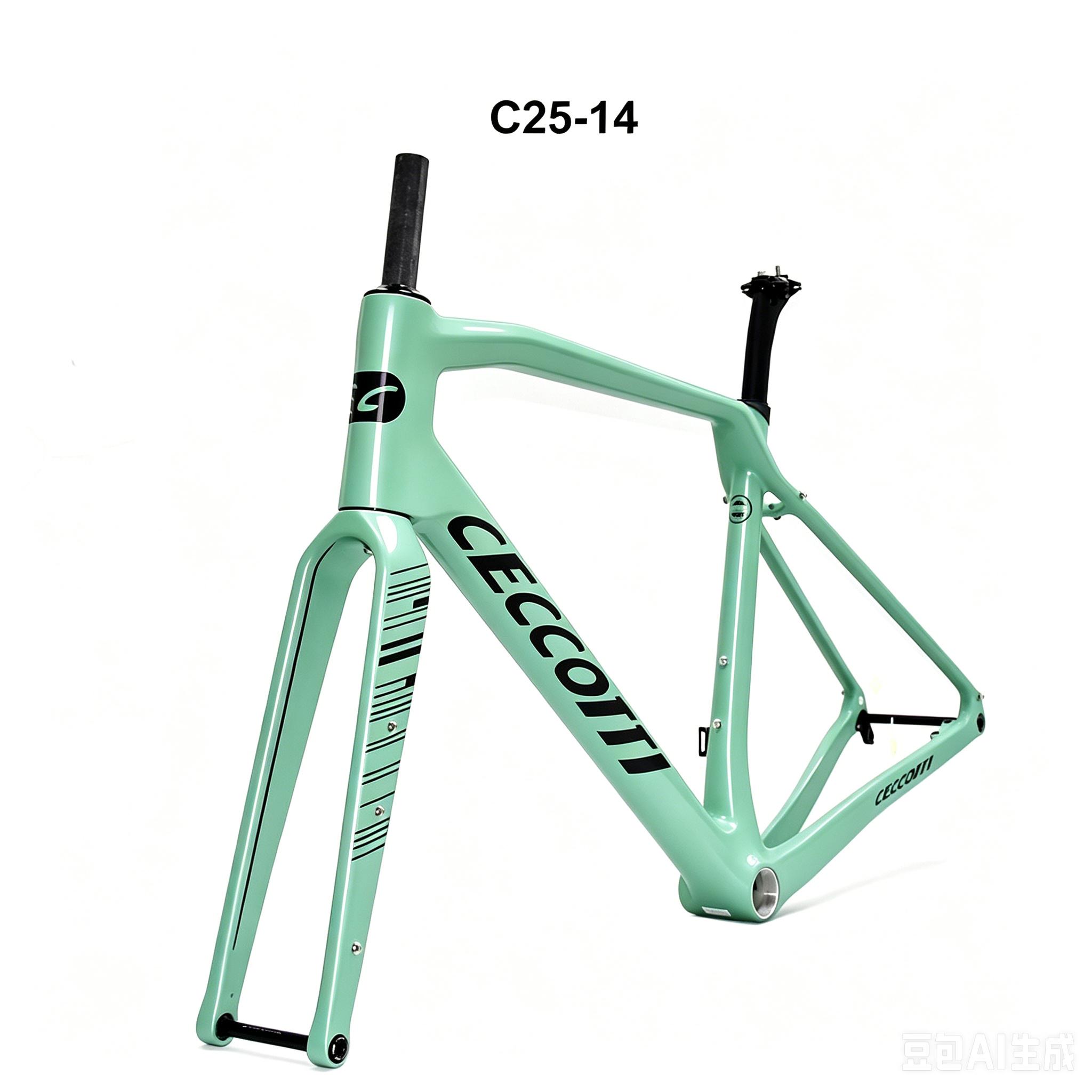 DC025  CECCOTTI GRAVEL TORAY CARBON BICYCLE FRAMESET DISC 142*12 47mm Tire