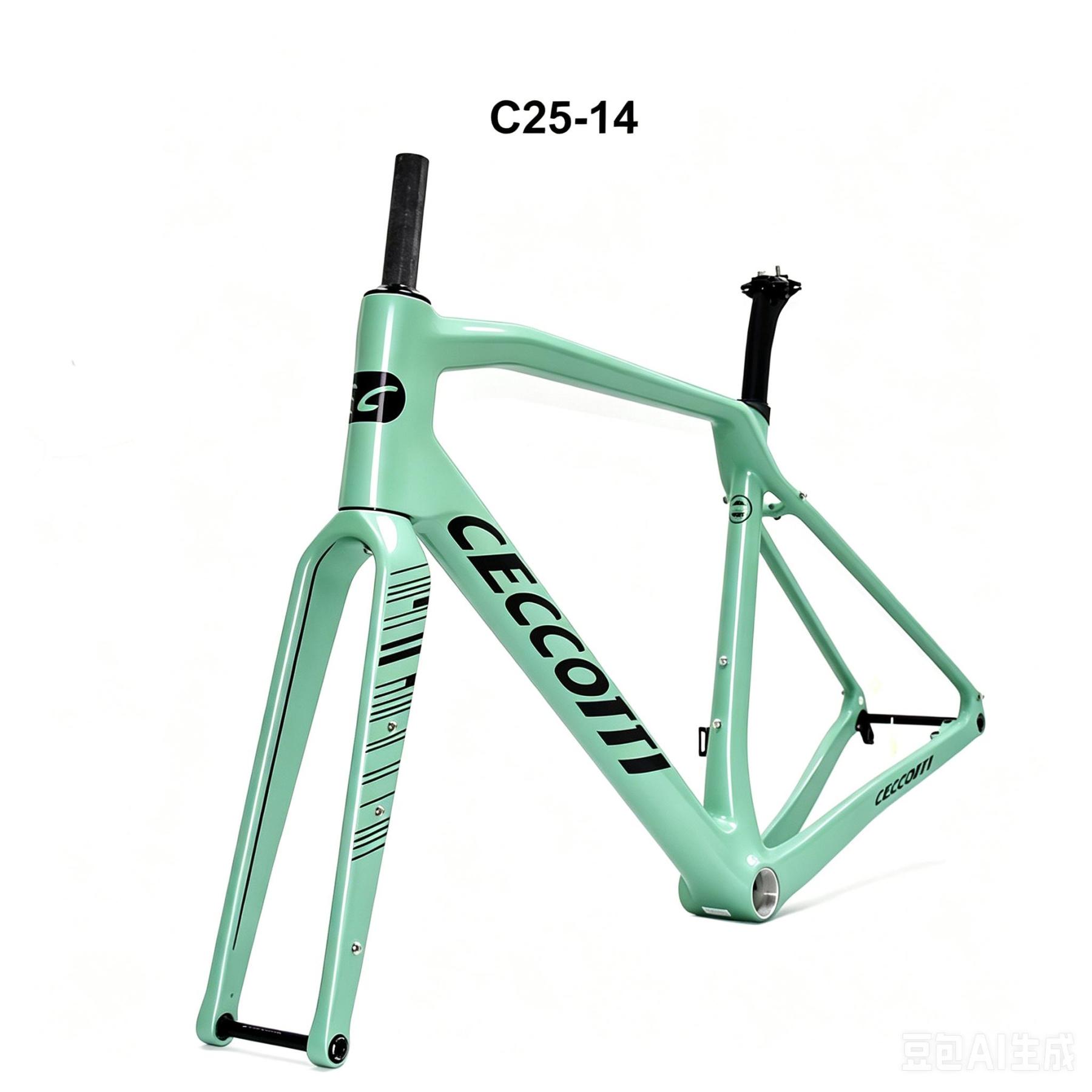 DC025  CECCOTTI GRAVEL TORAY CARBON BICYCLE FRAMESET DISC 142*12 47mm Tire