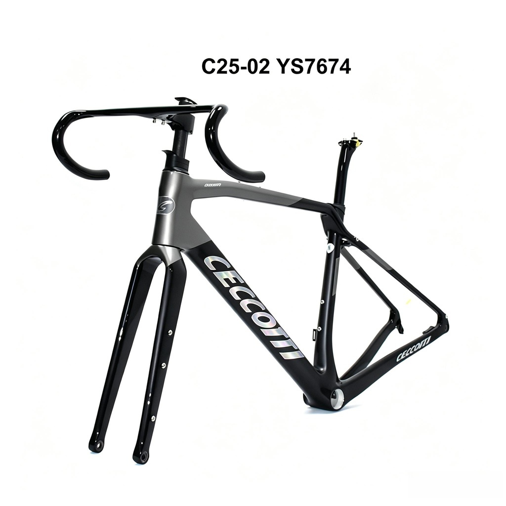 DC025  CECCOTTI GRAVEL TORAY CARBON BICYCLE FRAMESET DISC 142*12 47mm Tire