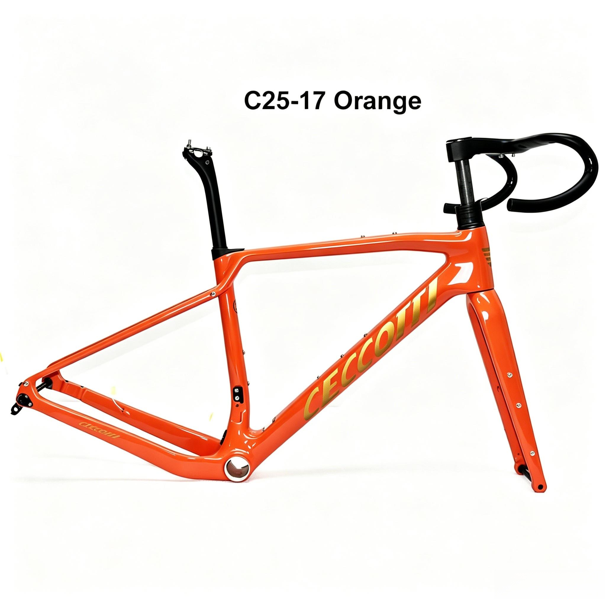 DC025  CECCOTTI GRAVEL TORAY CARBON BICYCLE FRAMESET DISC 142*12 47mm Tire