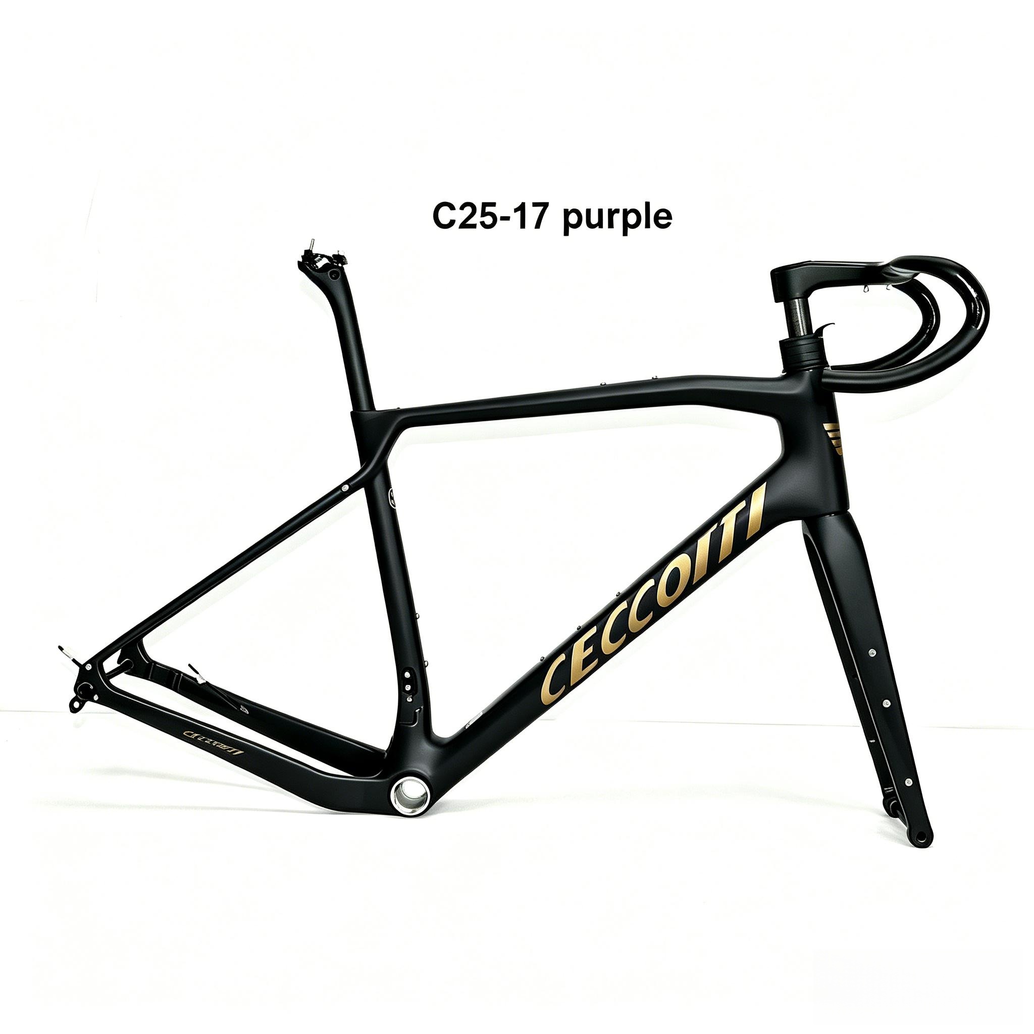 DC025  CECCOTTI GRAVEL TORAY CARBON BICYCLE FRAMESET DISC 142*12 47mm Tire