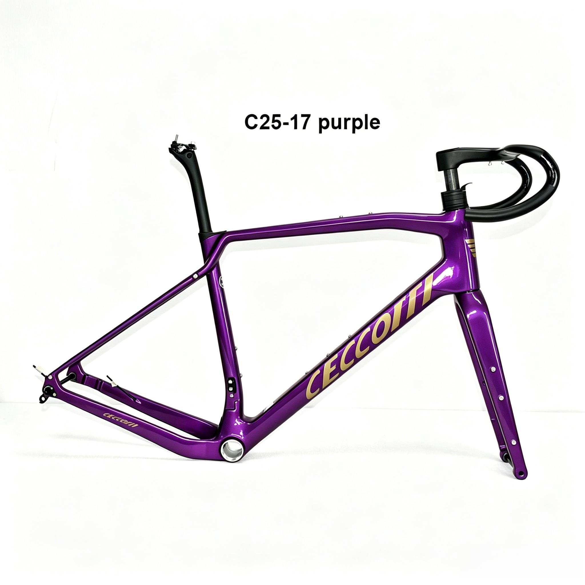 DC025  CECCOTTI GRAVEL TORAY CARBON BICYCLE FRAMESET DISC 142*12 47mm Tire
