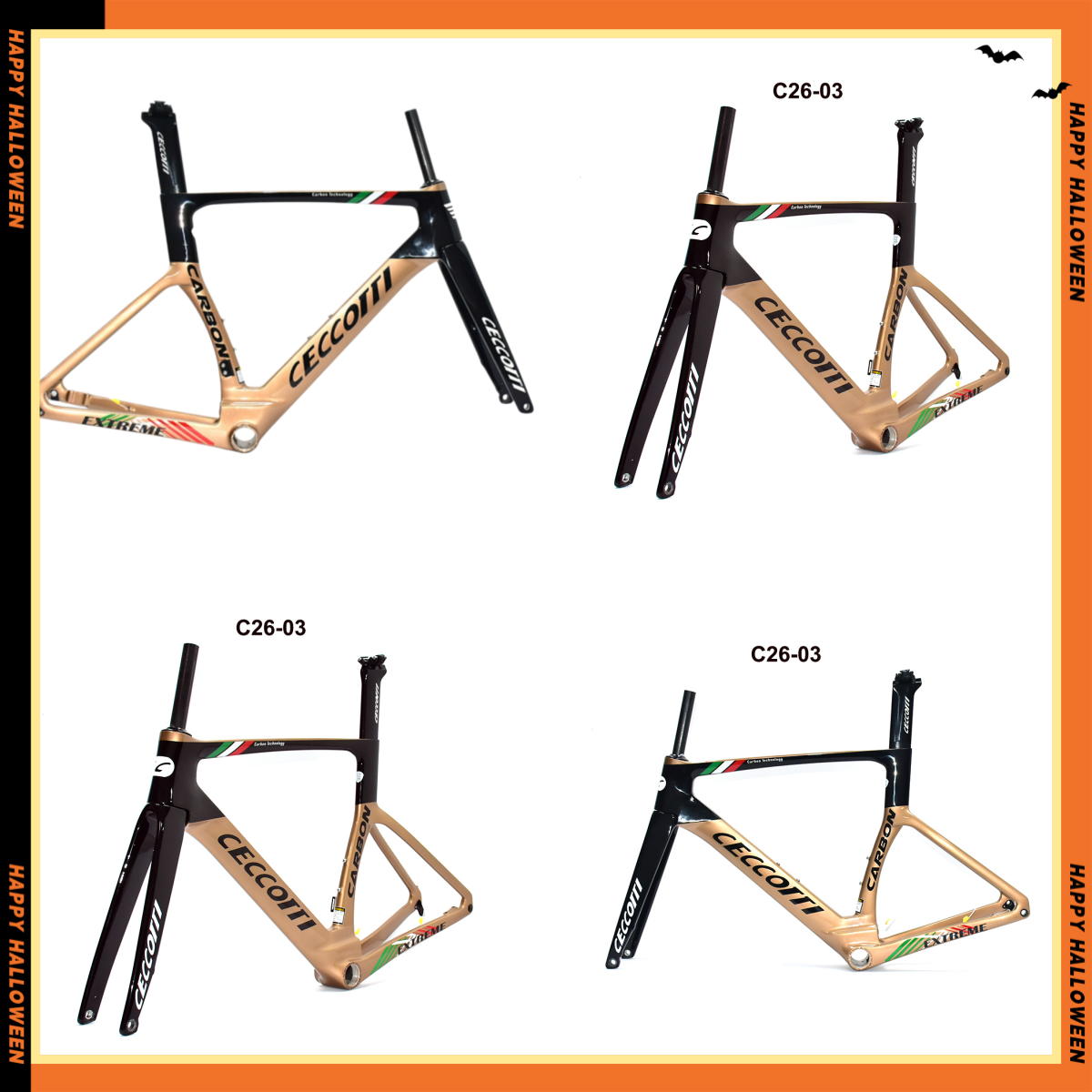 DC026 CECCOTTI DISC 142*12 CARBON ROAD FRAMESET FULL INNER CABLE 