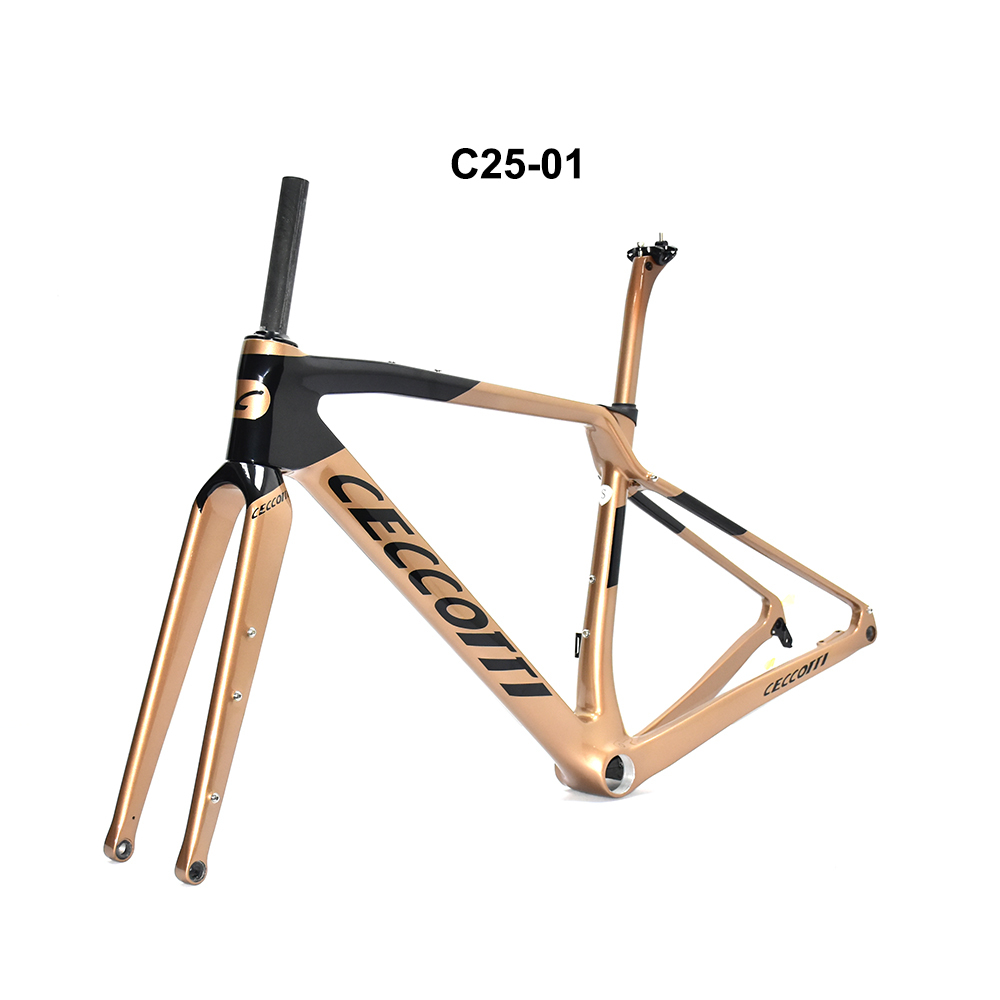 CECCOTTI DC025 GRAVEL TORAY CARBON BICYCLE FRAMEST DISC 142*12 47mm Tire