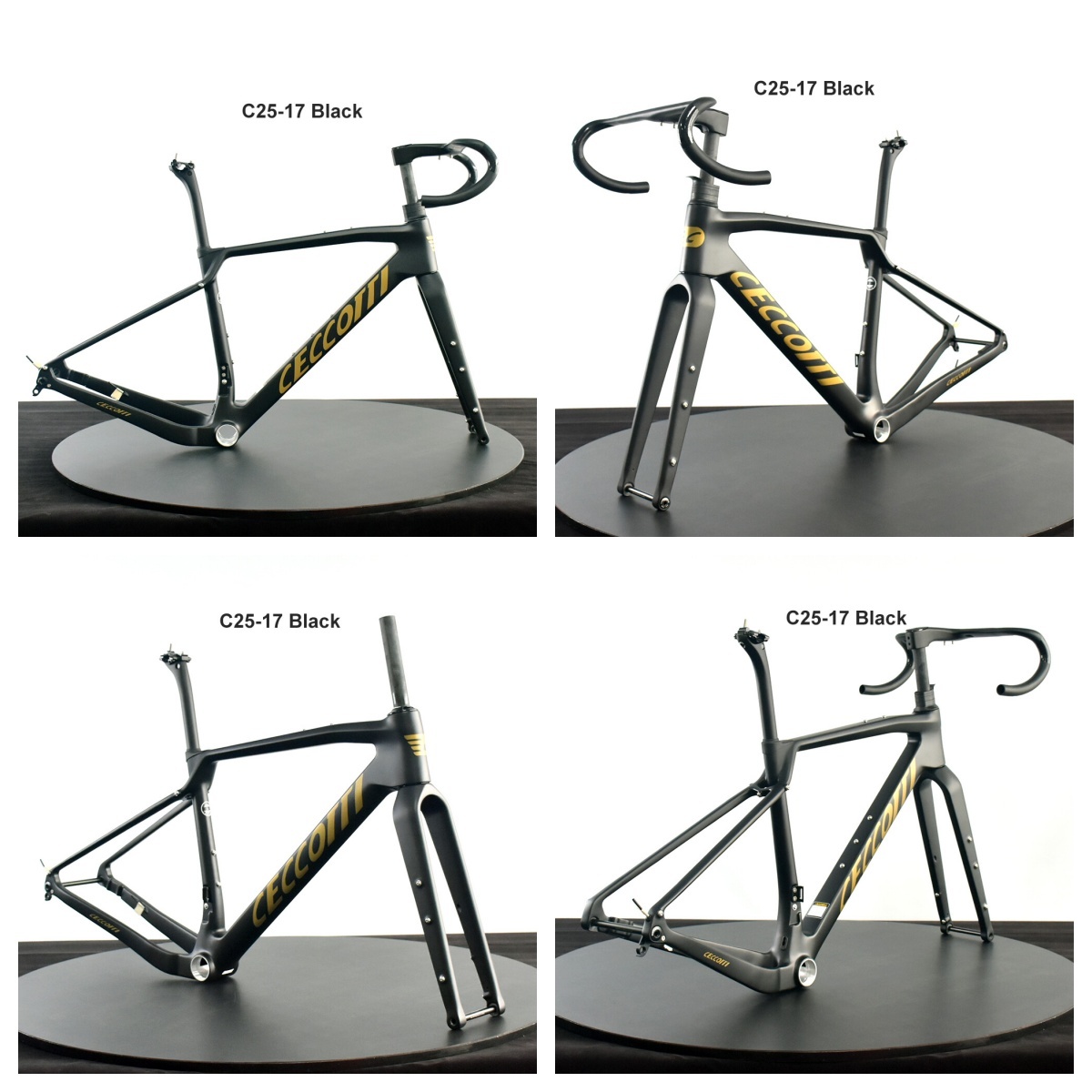 DC025  CECCOTTI GRAVEL TORAY CARBON BICYCLE FRAMESET DISC 142*12 47mm Tire