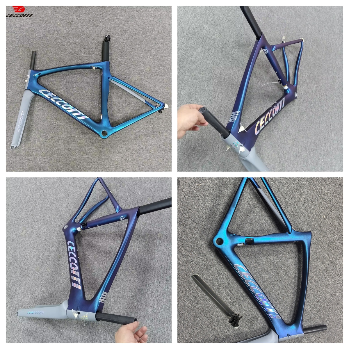 DC009 CECCOTTI V BRAKE CARBON BICYCLE FRAMESET SUPPER LIGHT Rim brake