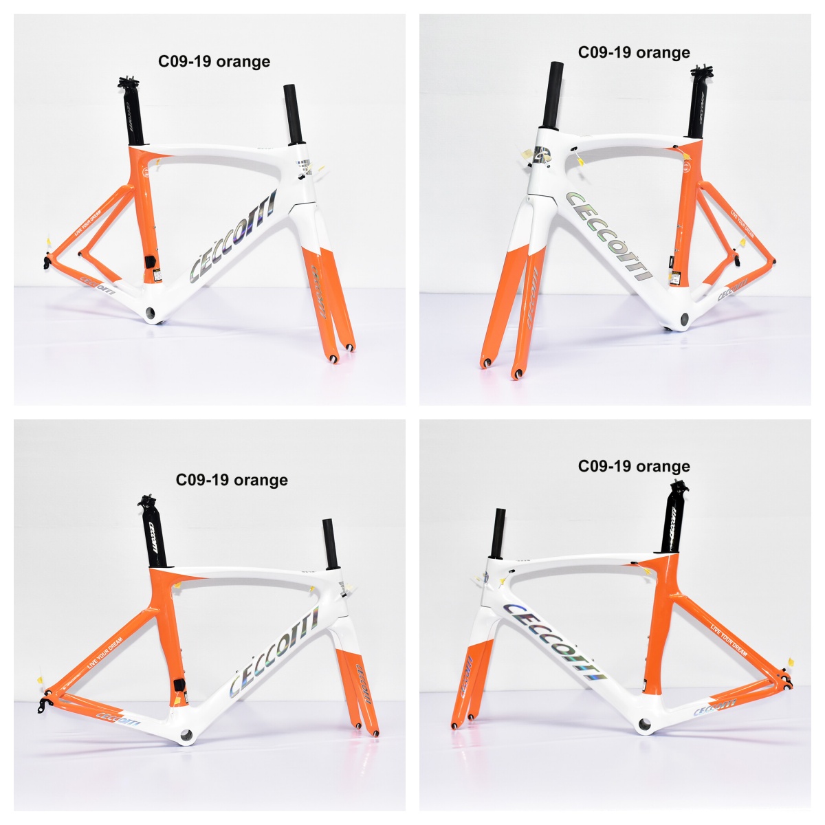 DC009 CECCOTTI V BRAKE CARBON BICYCLE FRAMESET SUPPER LIGHT Rim brake