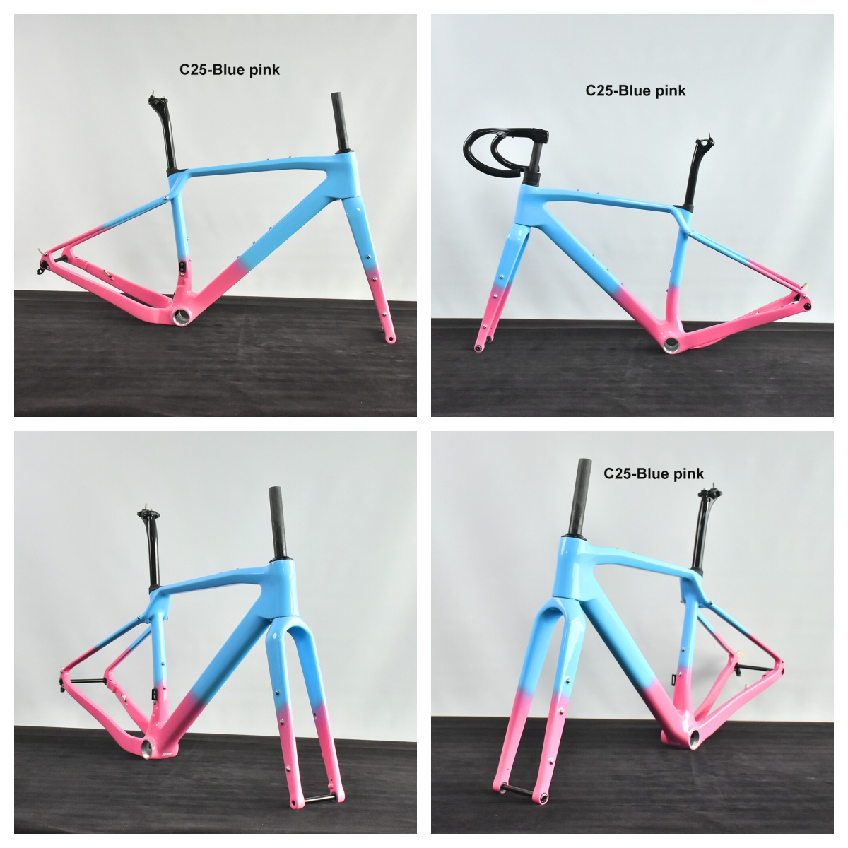 DC025  CECCOTTI GRAVEL TORAY CARBON BICYCLE FRAMESET DISC 142*12 47mm Tire