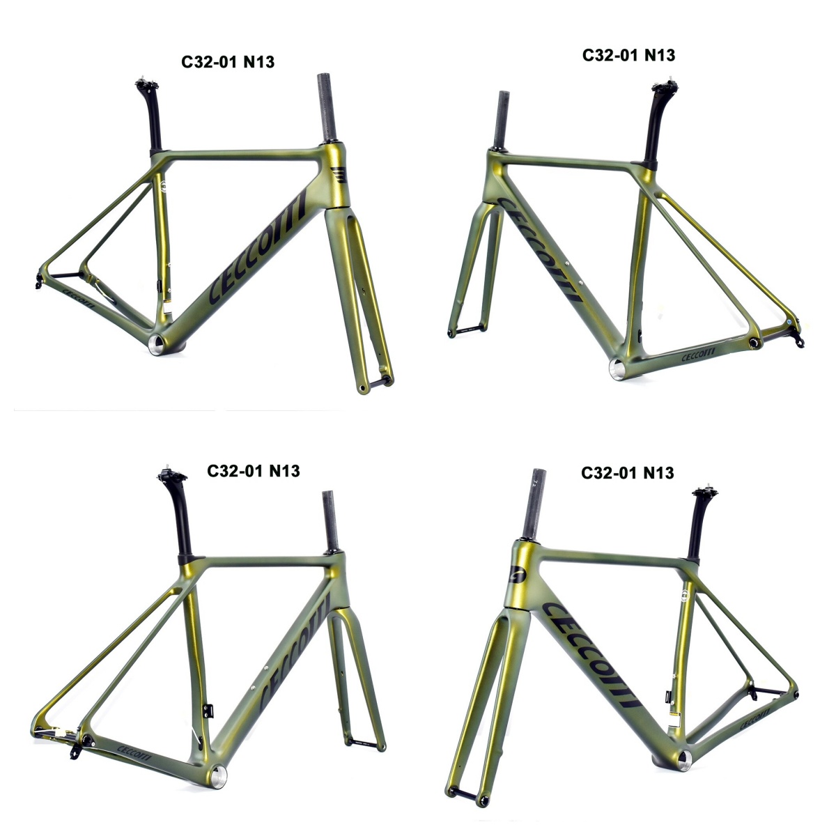 DC032 CECCOTTI CLIMBING CARBON BICYCLE FRAMESET DISC 142*12 T47
