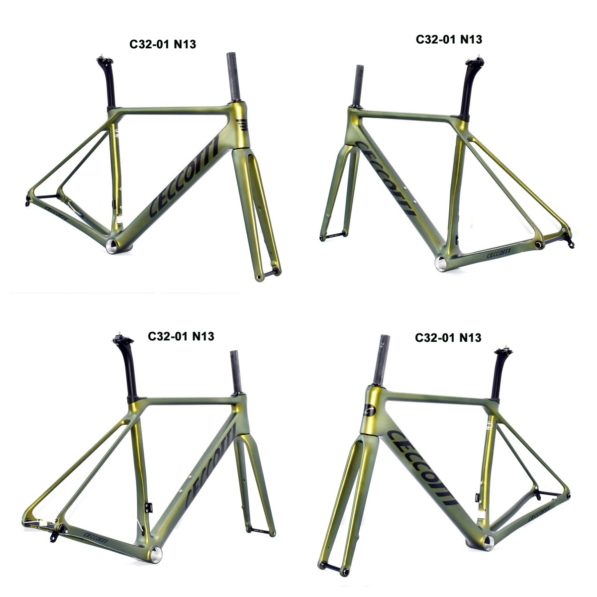DC032 CECCOTTI CLIMBING CARBON BICYCLE FRAMESET DISC 142*12 T47