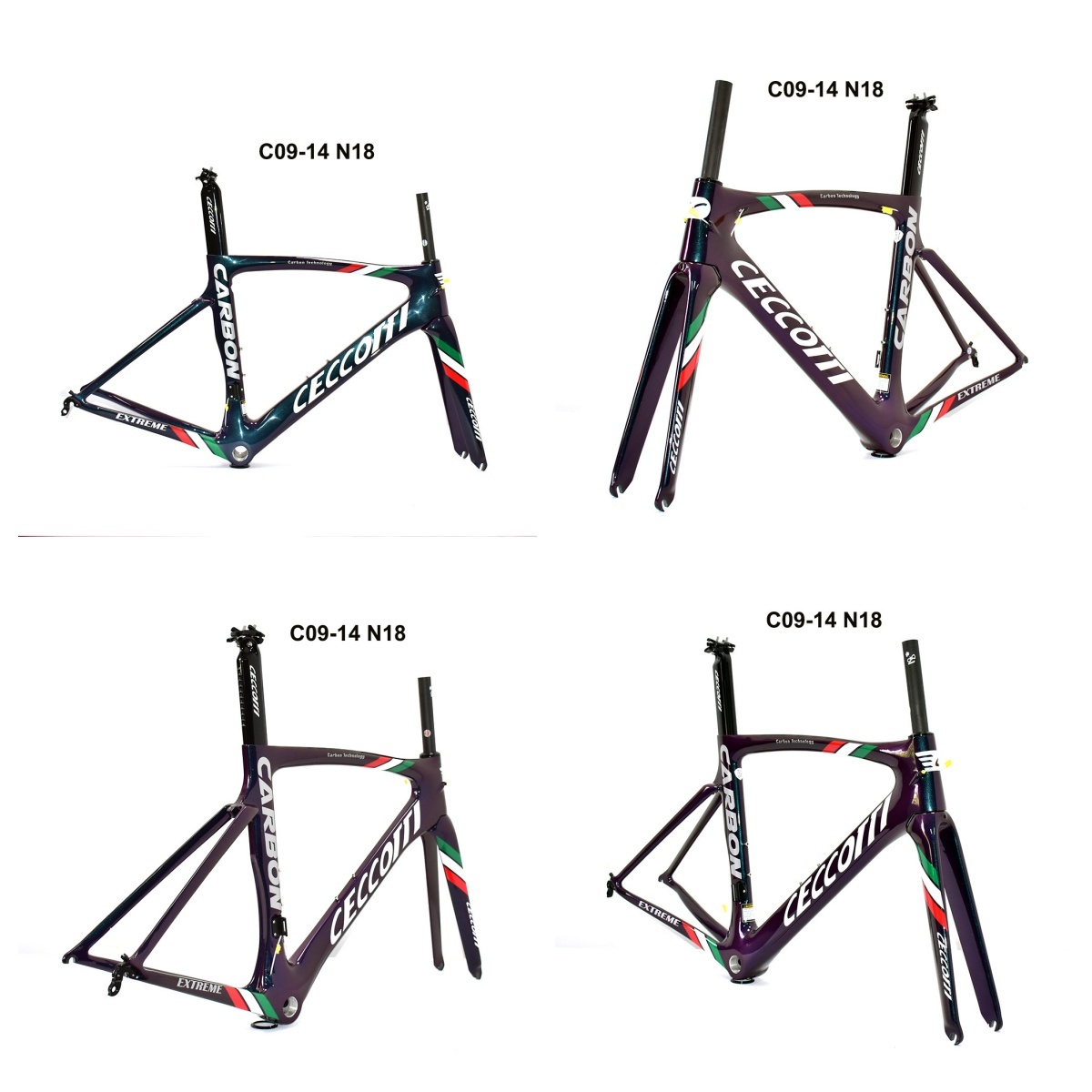 DC009 CECCOTTI V BRAKE CARBON BICYCLE FRAMESET SUPPER LIGHT Rim brake