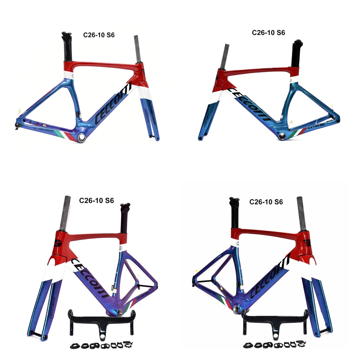 DC026 CECCOTTI DISC 142*12 CARBON ROAD FRAMESET FULL INNER CABLE 