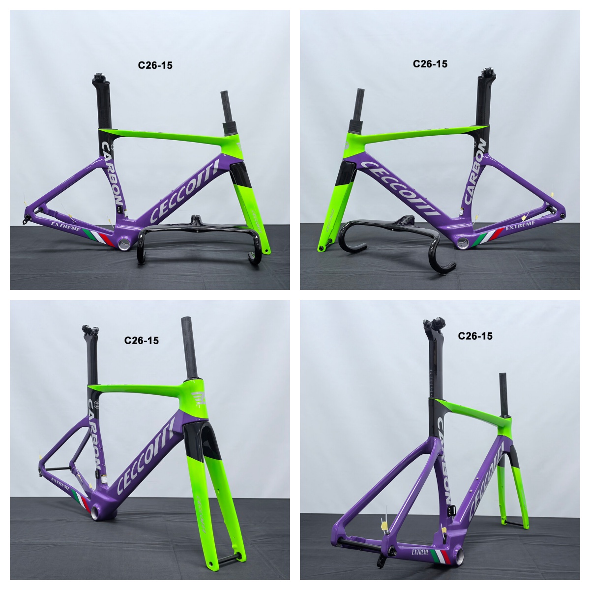 DC026 CECCOTTI DISC 142*12 CARBON ROAD FRAMESET FULL INNER CABLE 