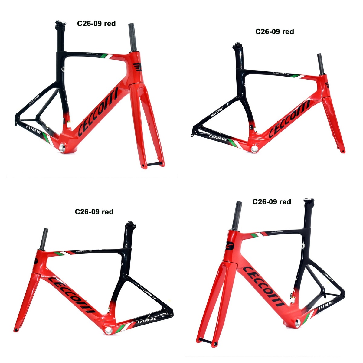 DC026 CECCOTTI DISC 142*12 CARBON ROAD FRAMESET FULL INNER CABLE 