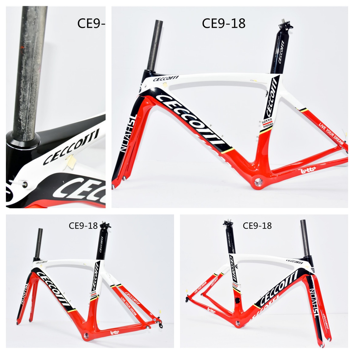 DC009 CECCOTTI V BRAKE CARBON BICYCLE FRAMESET SUPPER LIGHT Rim brake