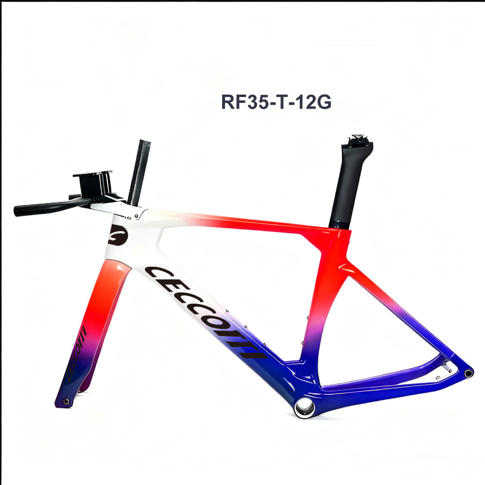 TT01 CECCOTTI TIME TRAIL CARBON BICYCLE FRAMEST142*12 ,T47 Thread BB