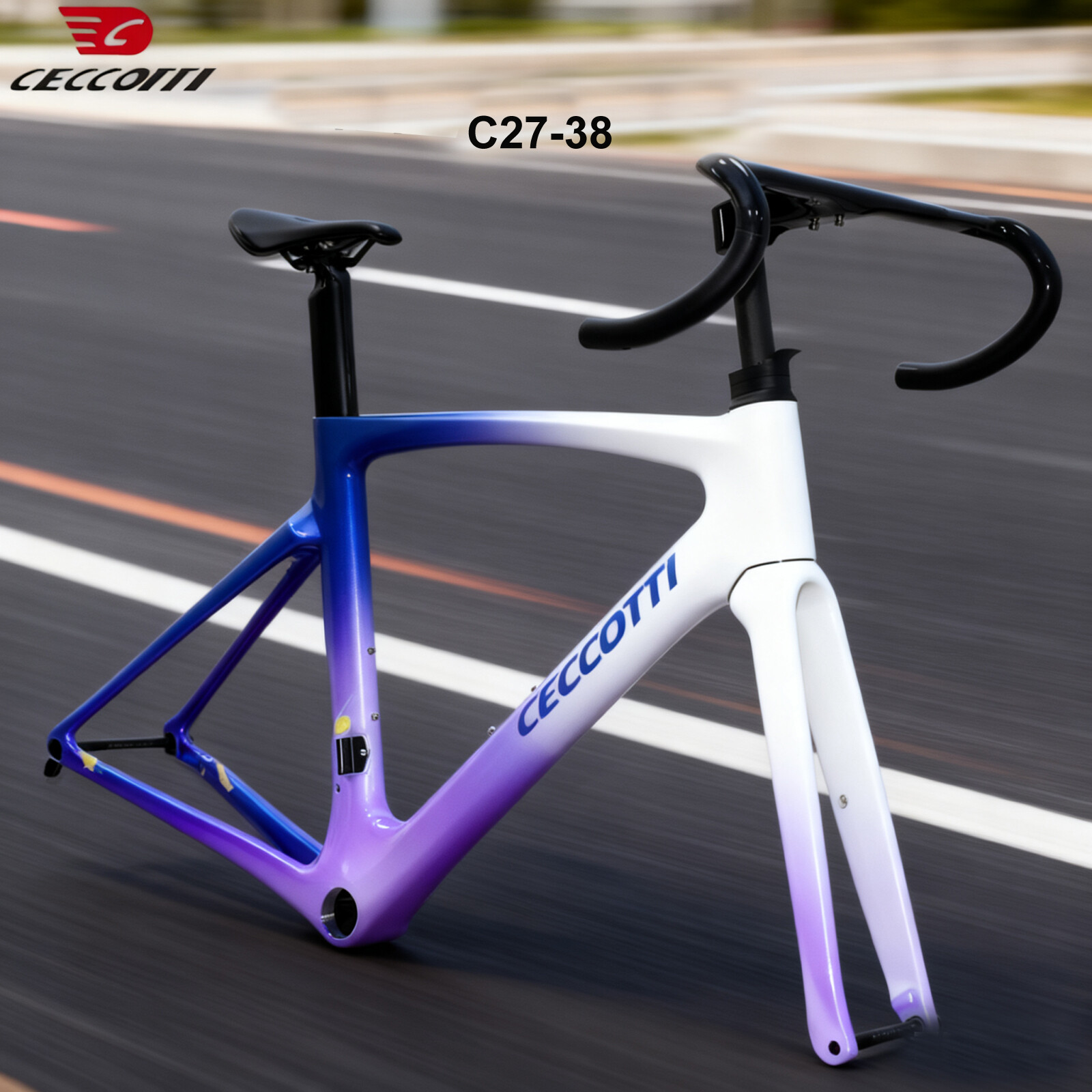 DC027 CECCOTTI DISC 142*12 CARBON ROAD FRAMEST FULL INNER CABLE 