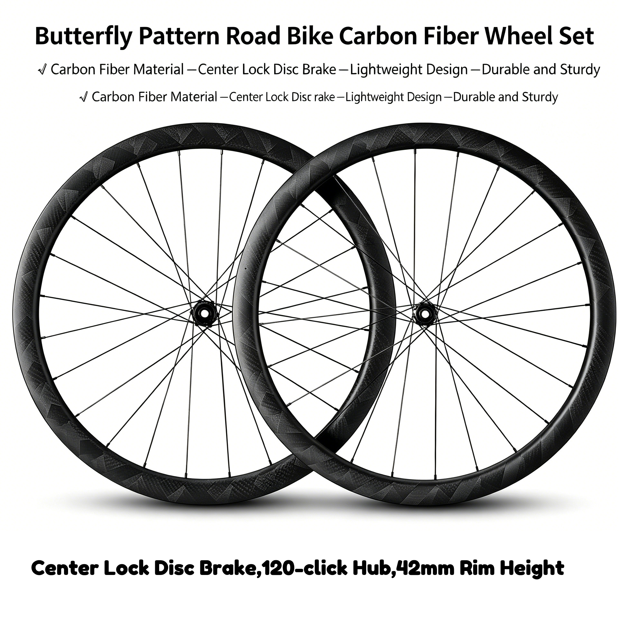 Carbon Wheelsets 42mm ,disc carbon wheelsets supler light ,142*12, 100*12 spec