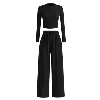 🔥Last Day 89% OFF🔥Women's Fall 2-Piece Set – Top & Wide-Leg Pants