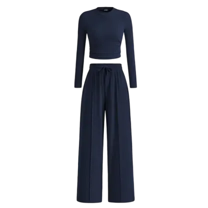 🔥Last Day 89% OFF🔥Women's Fall 2-Piece Set – Top & Wide-Leg Pants