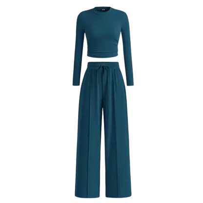 🔥Last Day 89% OFF🔥Women's Fall 2-Piece Set – Top & Wide-Leg Pants