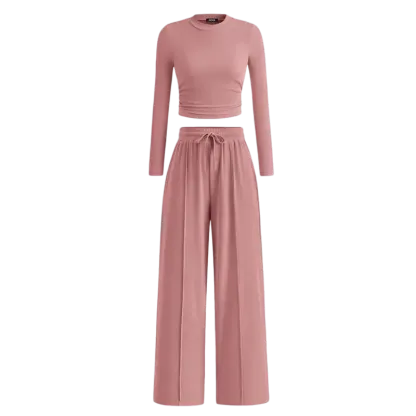 🔥Last Day 89% OFF🔥Women's Fall 2-Piece Set – Top & Wide-Leg Pants