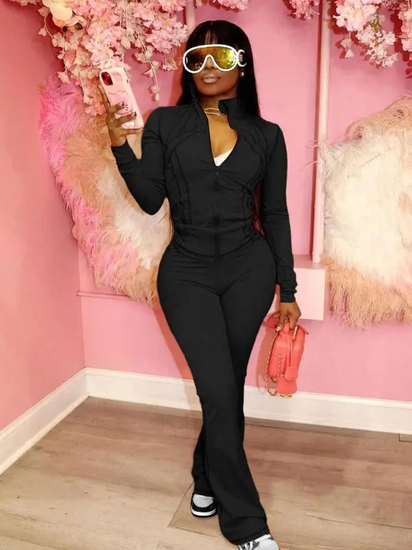 FINAL DAY CLEARANCE – Below Cost | Women’s Casual Sporty Two-Piece Set | Zip-Up Long Sleeve | Once Gone, No Restock