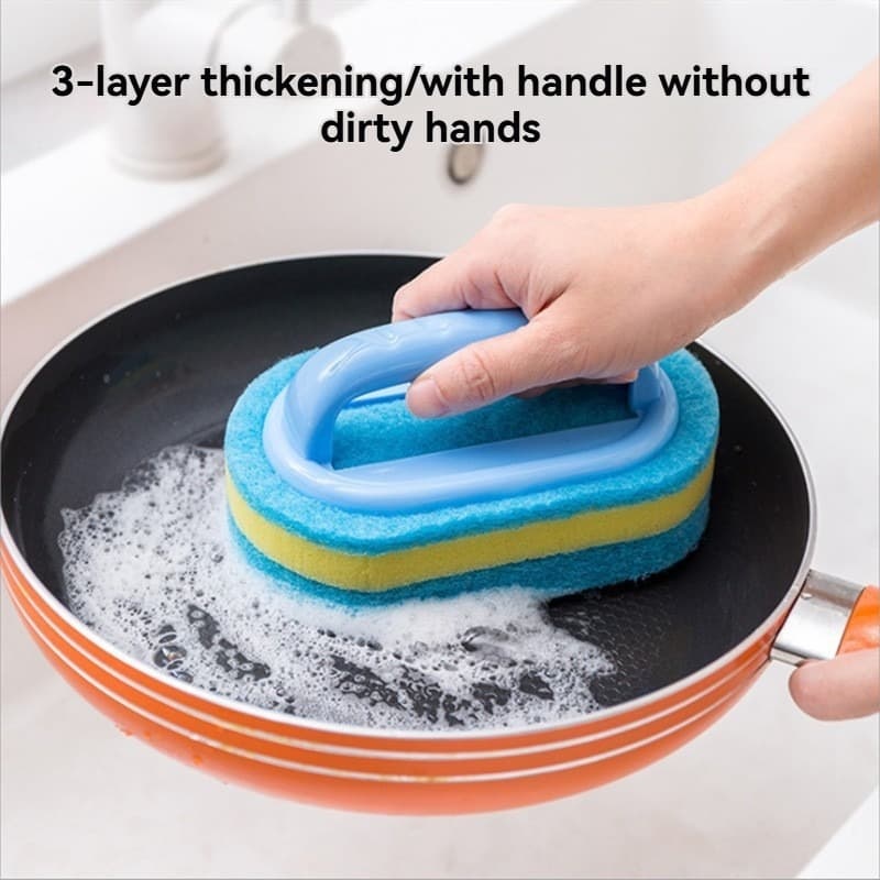 Handle Sponge Dish Brush - Thickened Kitchen Pot Cleaning Brush