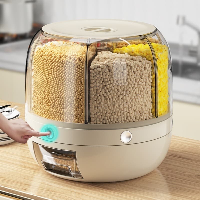 Rotating Multi-Grid Rice Barrel - Airtight Insect & Moisture Proof