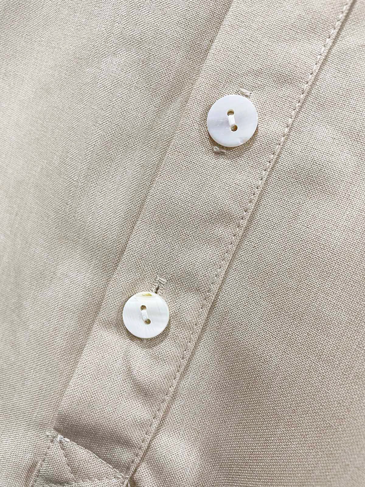 Men's Cotton Linen Pullover Shirt Collar Button Up Daily Hawaiian Long Sleeve Shirt