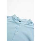 Men's stand collar button down shirt casual long sleeve loose and comfortable