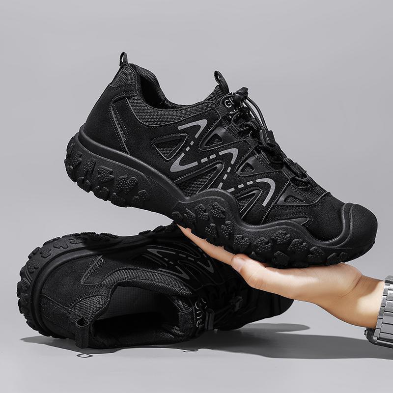 Chaussures de sport pour hommes à semelle épaisse, en mesh respirant, avec soutien de la voûte plantaire, idéales pour la randonnée
