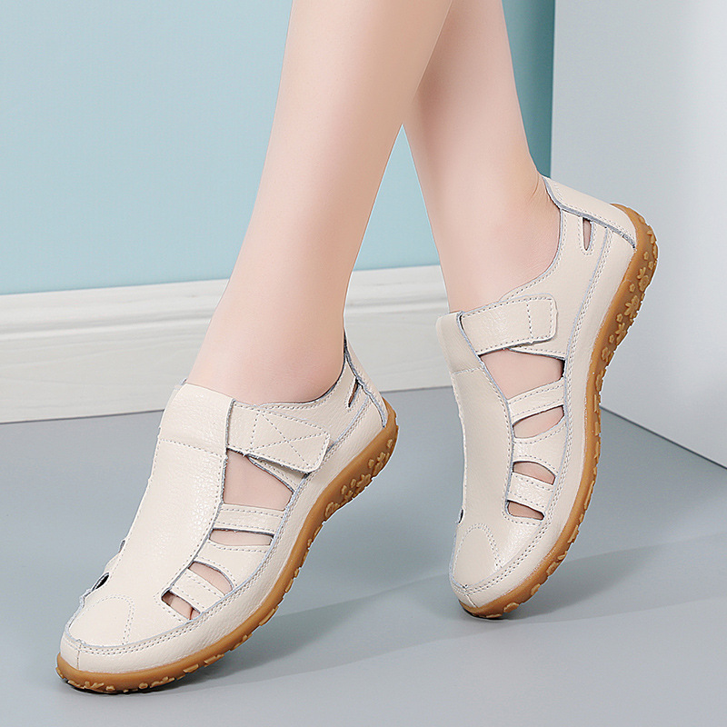 🎁LAST DAY 70% OFF🎁-Women’s Retro Orthopedic Leather Sandals: Soft Sole Walking Shoes with Corrective Arch Support & Adjustable Velcro Straps for All-Day Relief