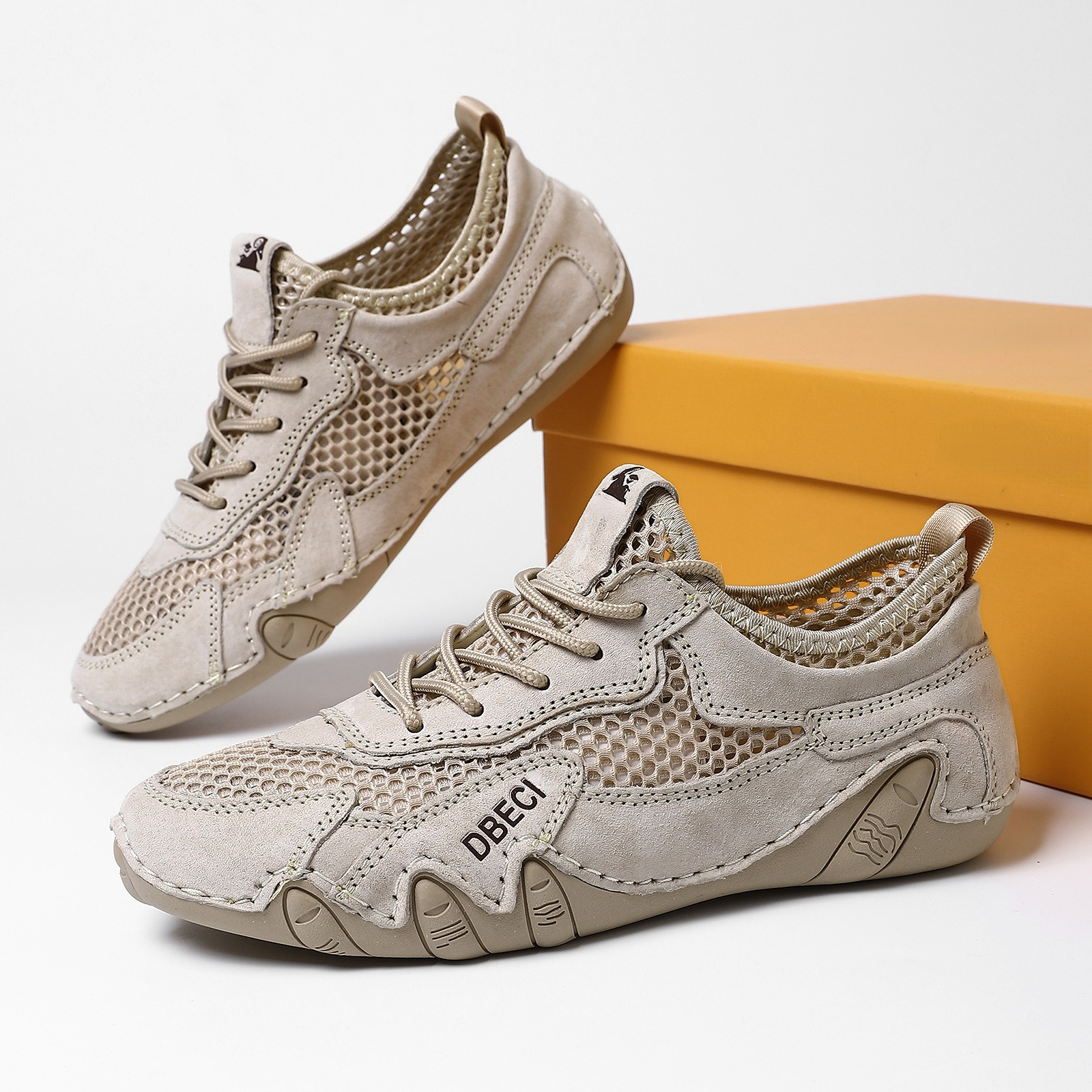 【⏰Remise de 70 % aujourd’hui】Chaussures de marche décontractées en cuir véritable avec empeigne en mesh respirant pour l'extérieur