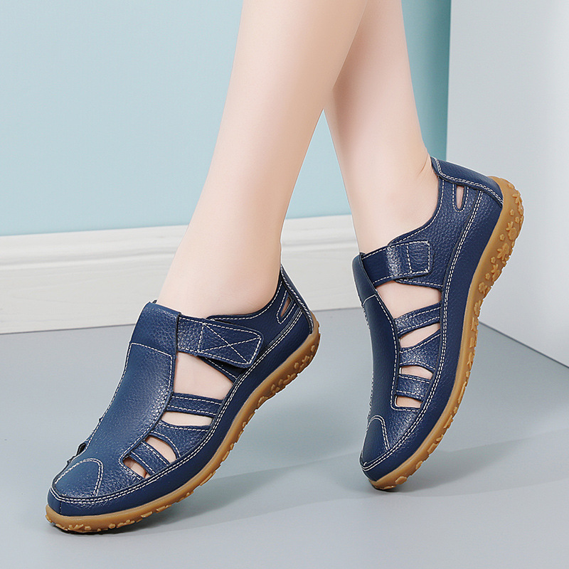🎁LAST DAY 70% OFF🎁-Women’s Retro Orthopedic Leather Sandals: Soft Sole Walking Shoes with Corrective Arch Support & Adjustable Velcro Straps for All-Day Relief