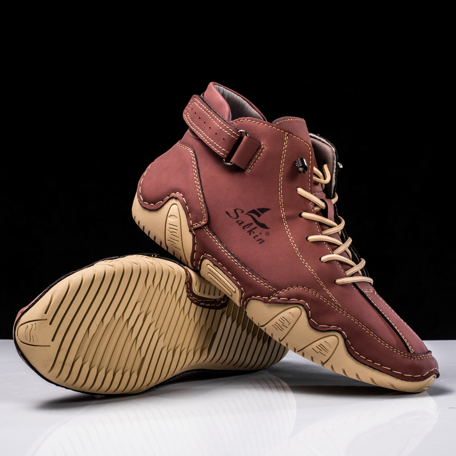 Chaussures de marche montantes imperméables Octopus pour hommes, à pied large