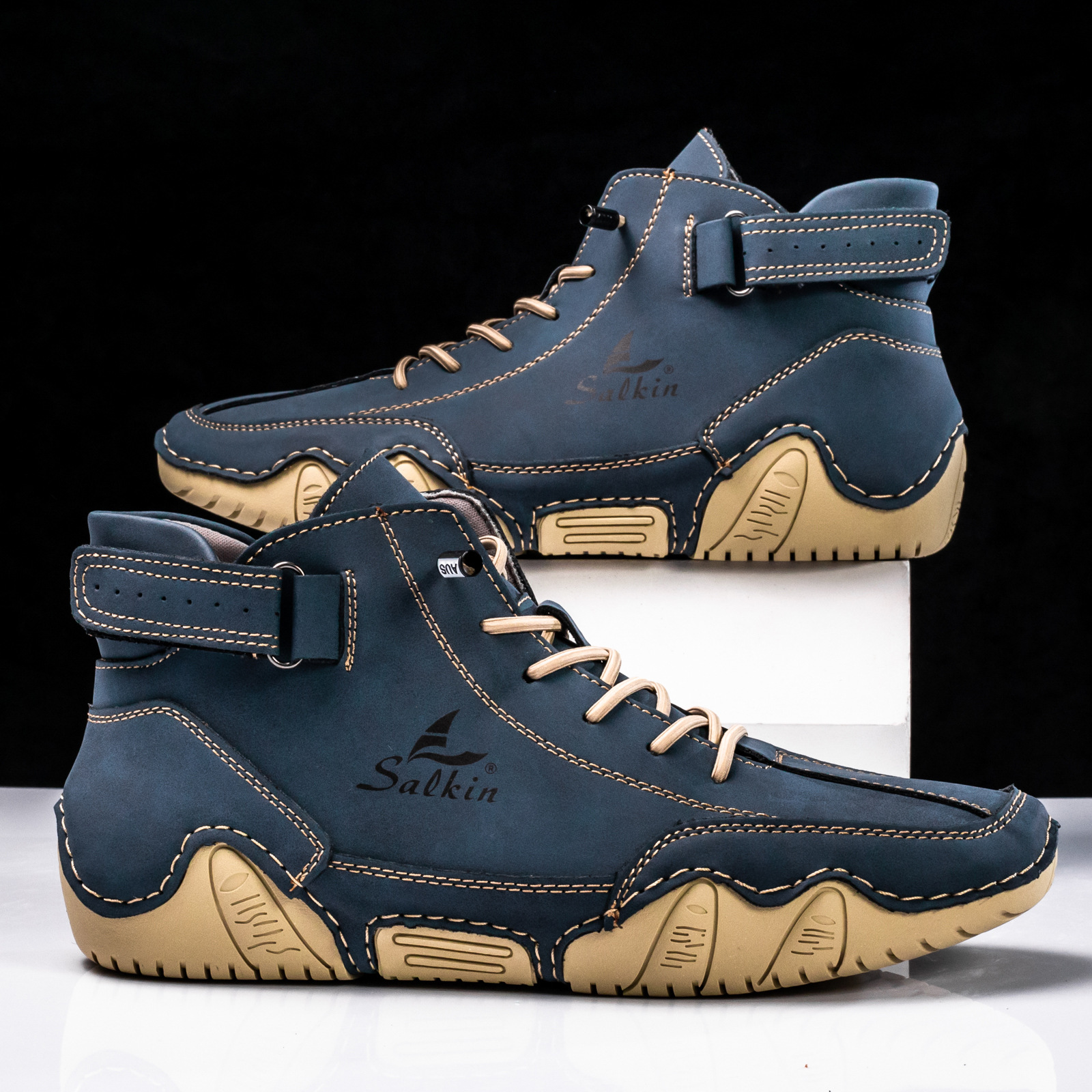 Chaussures de marche montantes imperméables Octopus pour hommes, à pied large