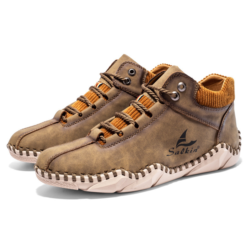 [Dernier jour -70 % - Ne manquez pas cette occasion] 🔥 Chaussures de marche en cuir de veau pour hommes 👞 Cousues à la main ✅ Soutien de la voûte plantaire - Soulagement de la douleur pour une marche confortable