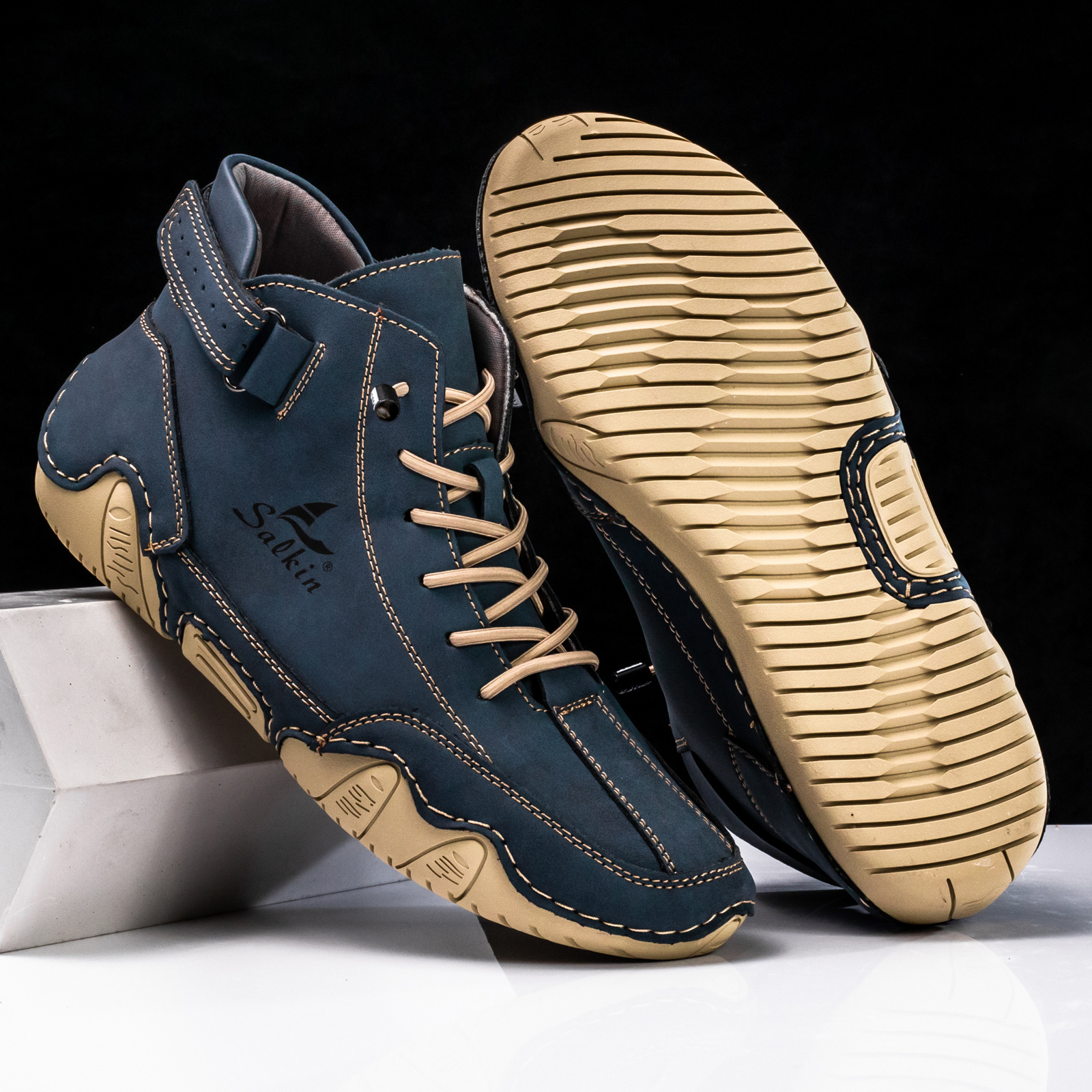 Chaussures de marche montantes imperméables Octopus pour hommes, à pied large