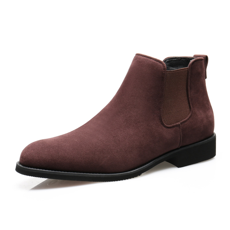 Bottines Chelsea rétro en daim pour hommes de style britannique