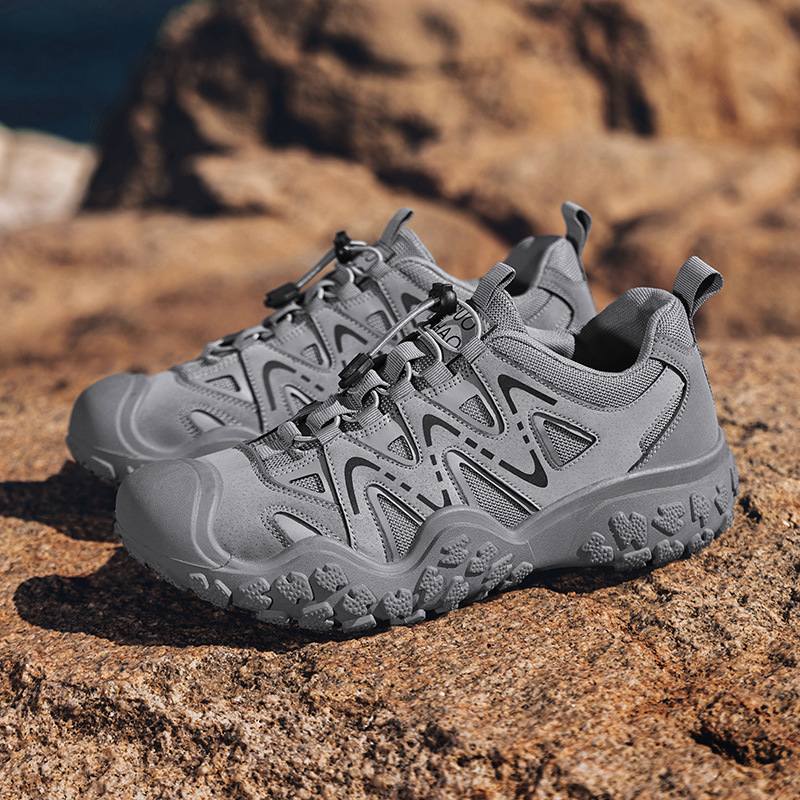 Chaussures de sport pour hommes à semelle épaisse, en mesh respirant, avec soutien de la voûte plantaire, idéales pour la randonnée